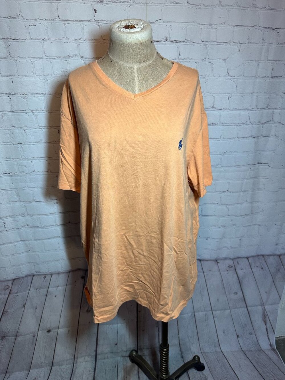 Polo Ralph Lauren Orange V Neck short sleeve T shirt XXL